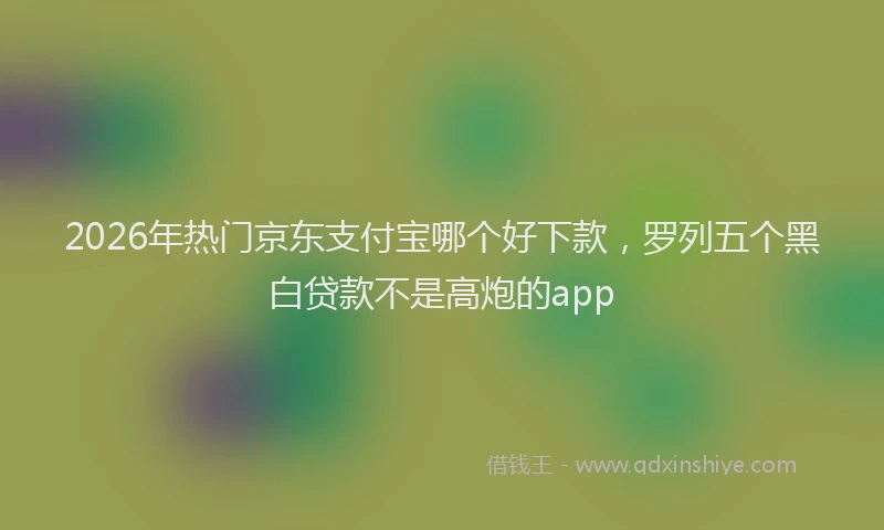2026年热门京东支付宝哪个好下款，罗列五个黑白贷款不是高炮的app