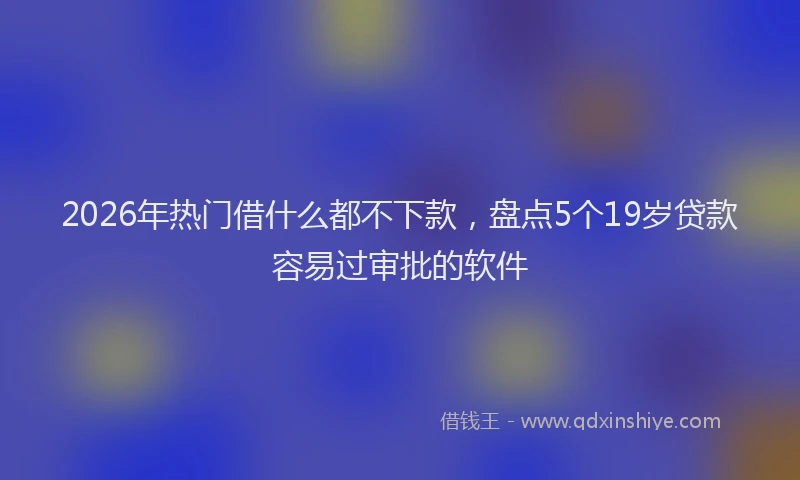 2026年热门借什么都不下款，盘点5个19岁贷款容易过审批的软件