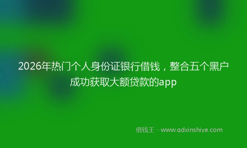 2026年热门个人身份证银行借钱，整合五个黑户成功获取大额贷款的app