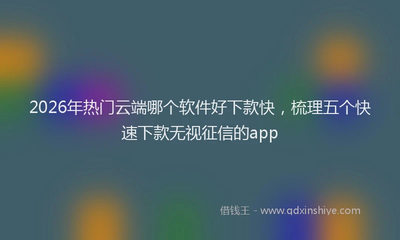 2026年热门云端哪个软件好下款快，梳理五个快速下款无视征信的app