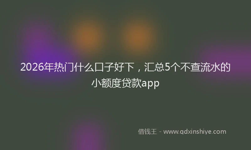 2026年热门什么口子好下，汇总5个不查流水的小额度贷款app