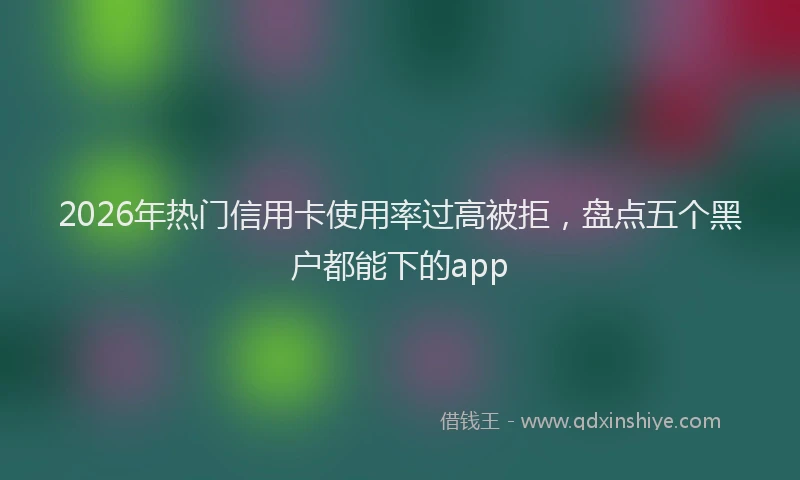 2026年热门信用卡使用率过高被拒，盘点五个黑户都能下的app