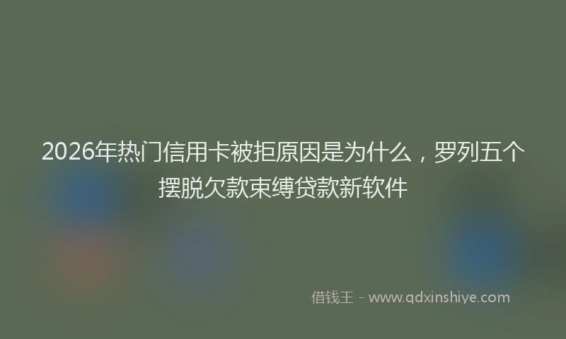 2026年热门信用卡被拒原因是为什么，罗列五个摆脱欠款束缚贷款新软件