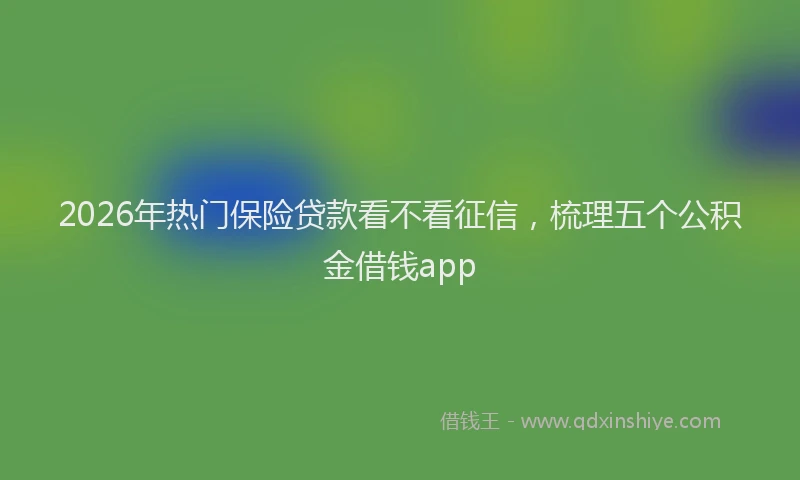 2026年热门保险贷款看不看征信，梳理五个公积金借钱app
