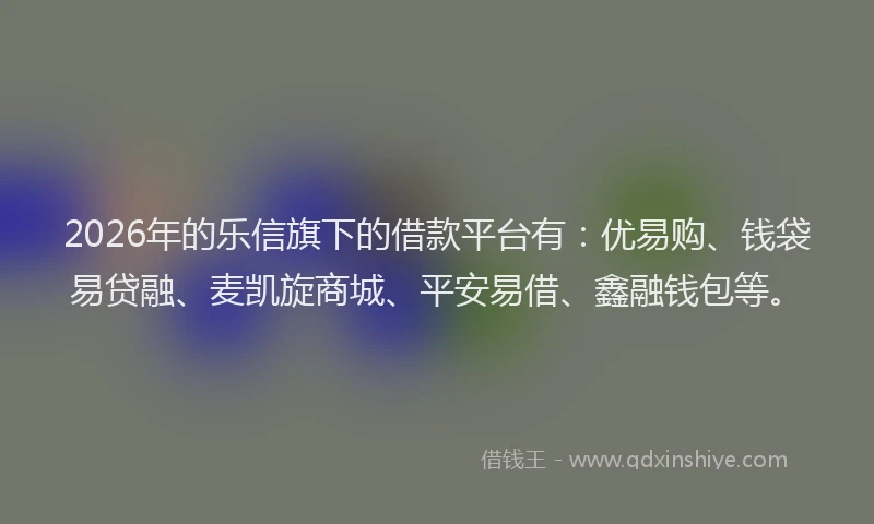 2026年的乐信旗下的借款平台有：优易购、钱袋易贷融、麦凯旋商城、平安易借、鑫融钱包等。