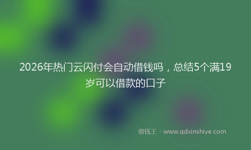 2026年热门云闪付会自动借钱吗，总结5个满19岁可以借款的口子