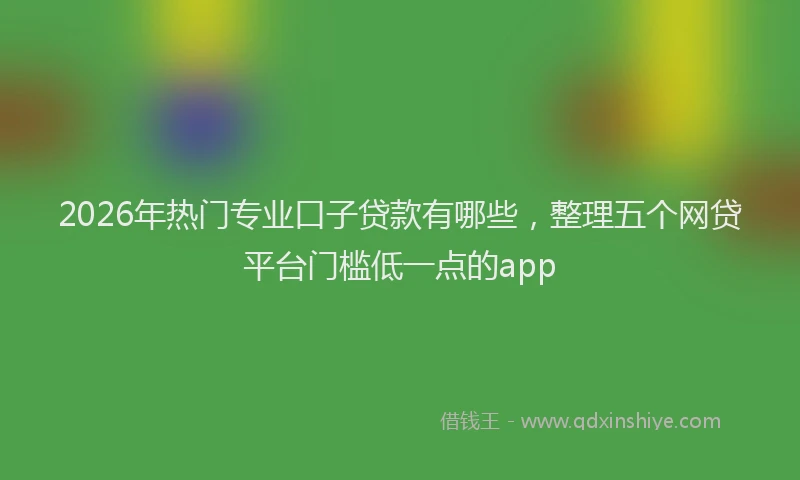 2026年热门专业口子贷款有哪些，整理五个网贷平台门槛低一点的app