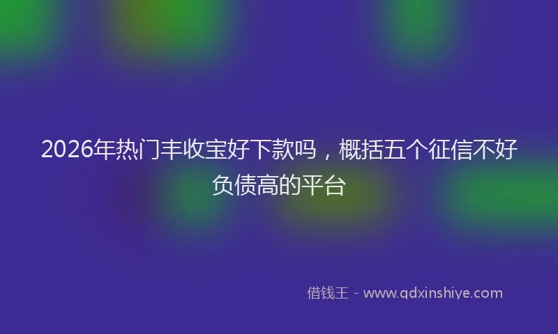 2026年热门丰收宝好下款吗，概括五个征信不好负债高的平台