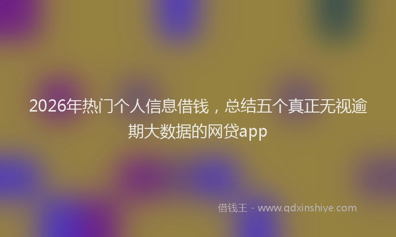 2026年热门个人信息借钱，总结五个真正无视逾期大数据的网贷app