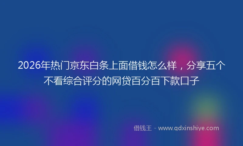 2026年热门京东白条上面借钱怎么样，分享五个不看综合评分的网贷百分百下款口子