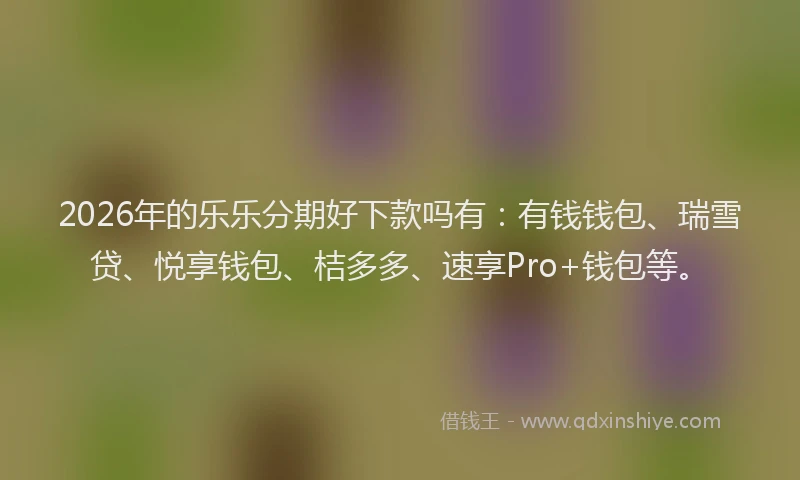 2026年的乐乐分期好下款吗有：有钱钱包、瑞雪贷、悦享钱包、桔多多、速享Pro+钱包等。