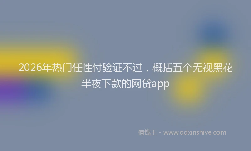 2026年热门任性付验证不过，概括五个无视黑花半夜下款的网贷app