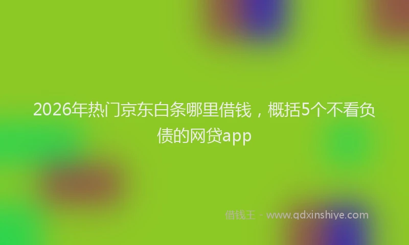 2026年热门京东白条哪里借钱，概括5个不看负债的网贷app