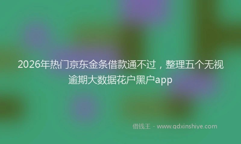 2026年热门京东金条借款通不过，整理五个无视逾期大数据花户黑户app