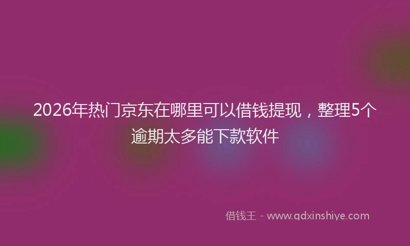 2026年热门京东在哪里可以借钱提现，整理5个逾期太多能下款软件