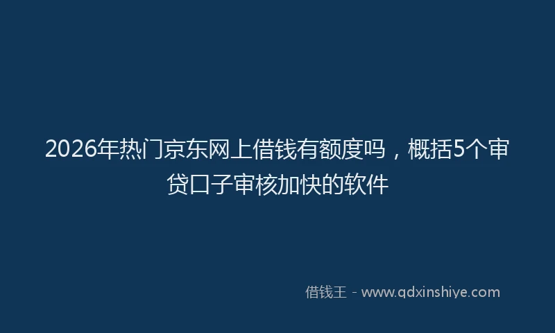 2026年热门京东网上借钱有额度吗，概括5个审贷口子审核加快的软件