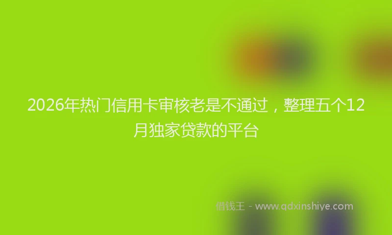 2026年热门信用卡审核老是不通过，整理五个12月独家贷款的平台