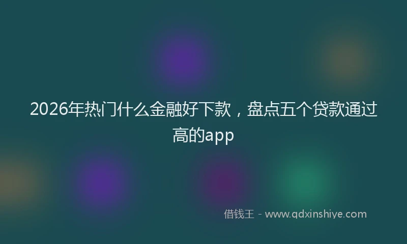 2026年热门什么金融好下款，盘点五个贷款通过高的app