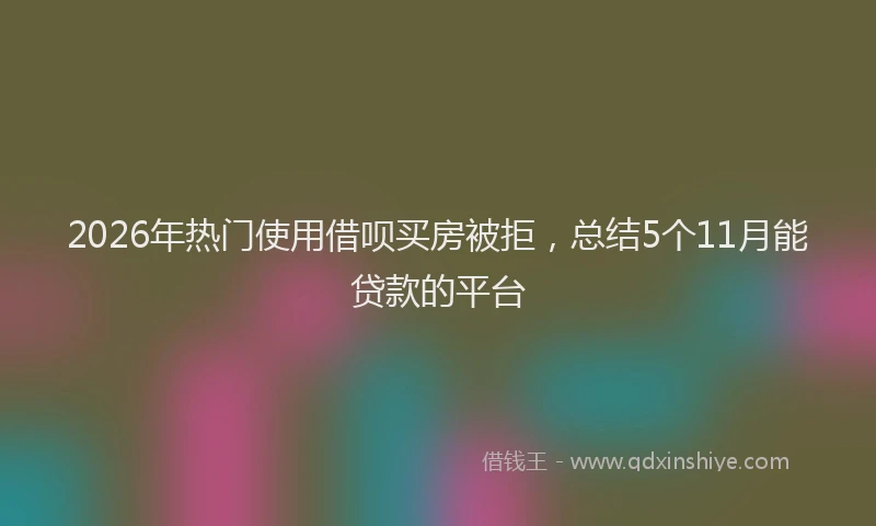 2026年热门使用借呗买房被拒，总结5个11月能贷款的平台