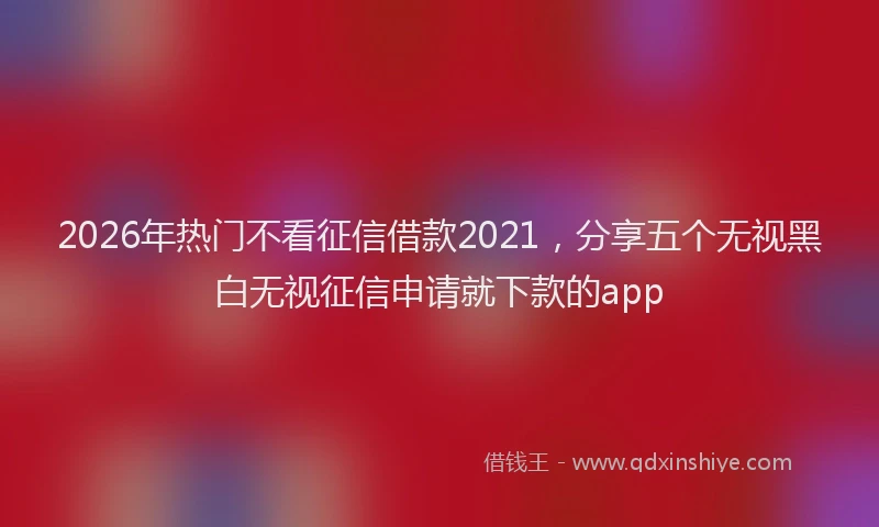 2026年热门不看征信借款2021，分享五个无视黑白无视征信申请就下款的app