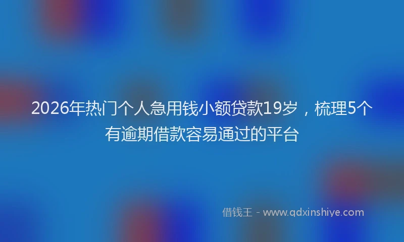2026年热门个人急用钱小额贷款19岁，梳理5个有逾期借款容易通过的平台