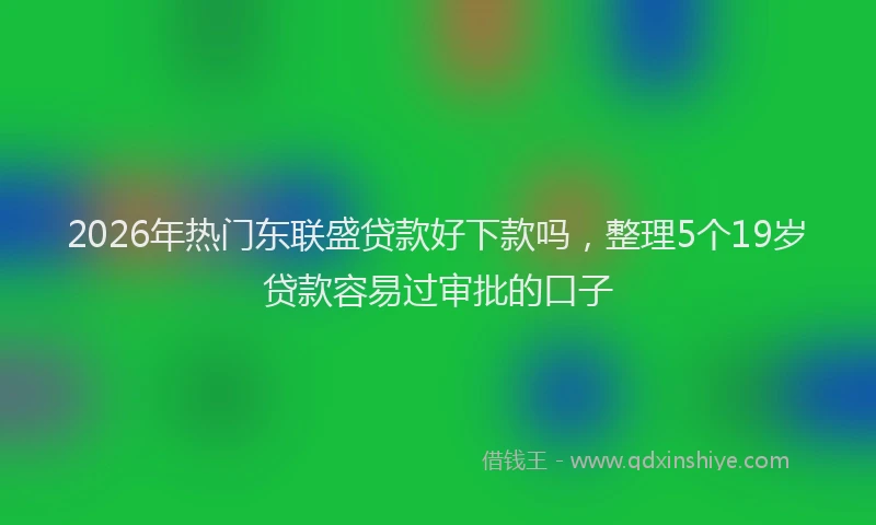 2026年热门东联盛贷款好下款吗，整理5个19岁贷款容易过审批的口子