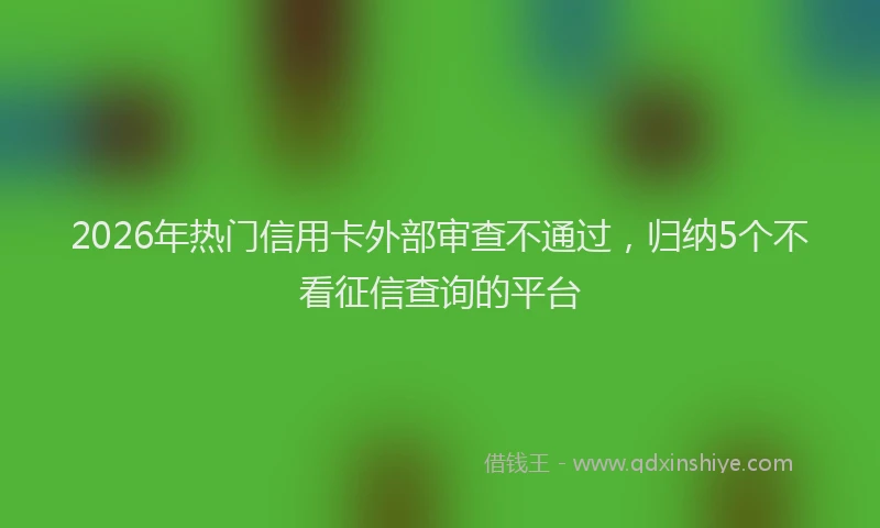 2026年热门信用卡外部审查不通过，归纳5个不看征信查询的平台