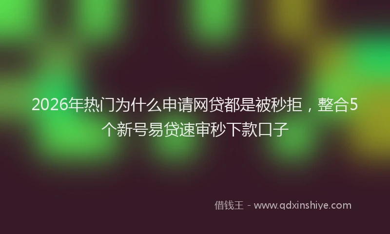 2026年热门为什么申请网贷都是被秒拒，整合5个新号易贷速审秒下款口子
