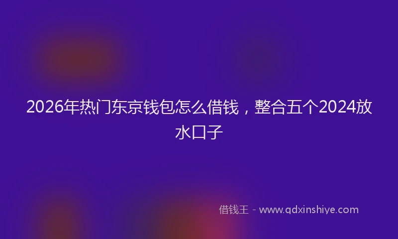 2026年热门东京钱包怎么借钱，整合五个2024放水口子