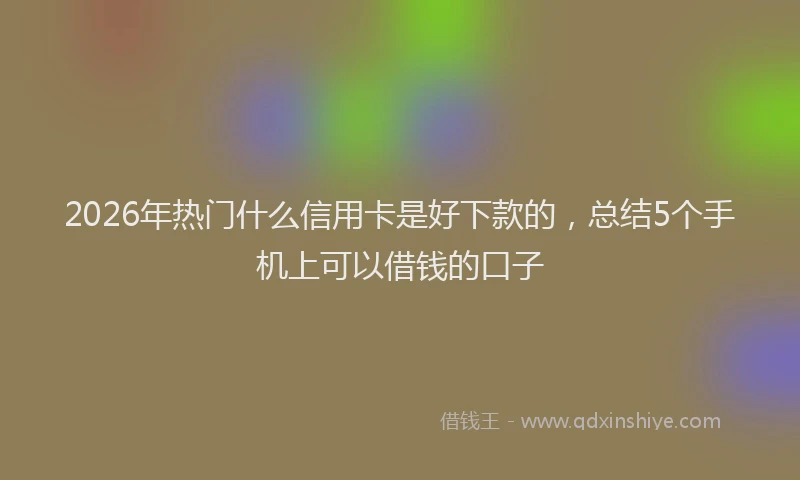 2026年热门什么信用卡是好下款的，总结5个手机上可以借钱的口子