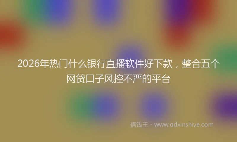 2026年热门什么银行直播软件好下款，整合五个网贷口子风控不严的平台