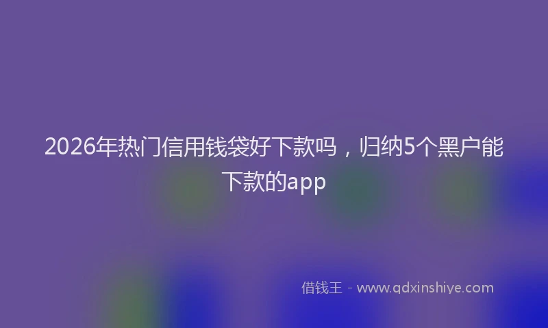 2026年热门信用钱袋好下款吗，归纳5个黑户能下款的app