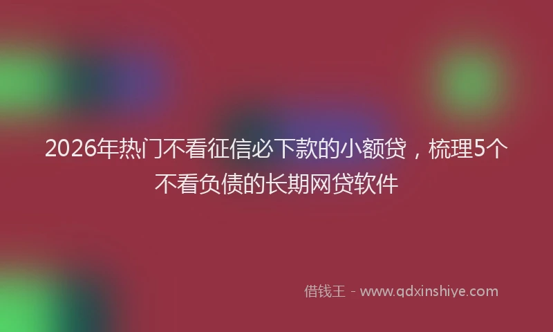 2026年热门不看征信必下款的小额贷，梳理5个不看负债的长期网贷软件
