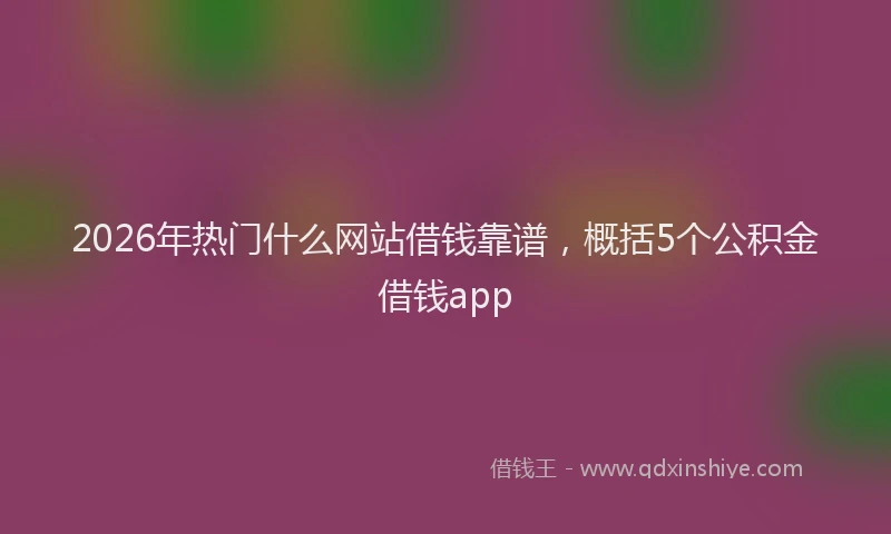 2026年热门什么网站借钱靠谱，概括5个公积金借钱app