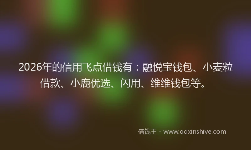 2026年的信用飞点借钱有：融悦宝钱包、小麦粒借款、小鹿优选、闪用、维维钱包等。