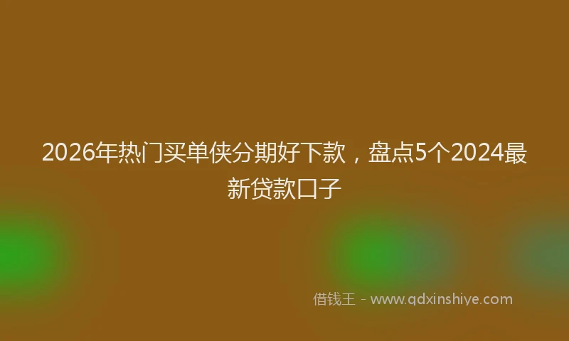 2026年热门买单侠分期好下款，盘点5个2024最新贷款口子