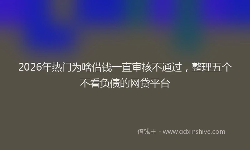 2026年热门为啥借钱一直审核不通过，整理五个不看负债的网贷平台
