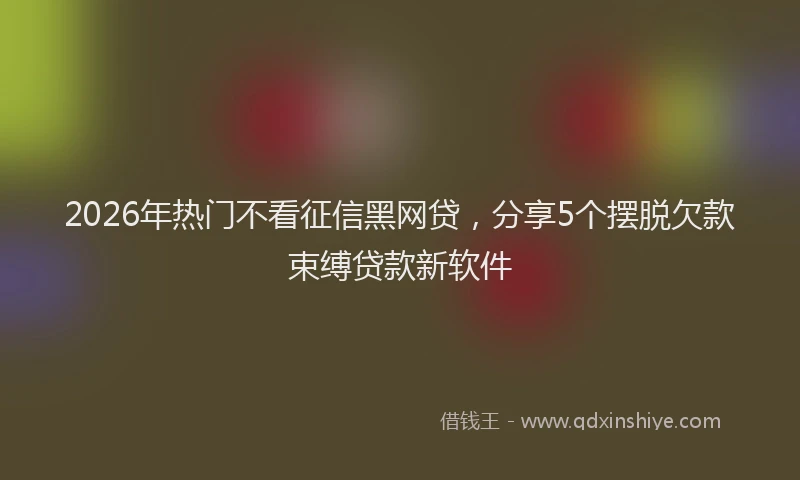 2026年热门不看征信黑网贷，分享5个摆脱欠款束缚贷款新软件