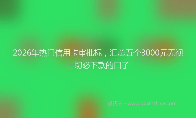2026年热门信用卡审批标，汇总五个3000元无视一切必下款的口子