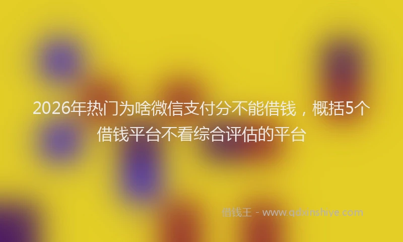 2026年热门为啥微信支付分不能借钱，概括5个借钱平台不看综合评估的平台