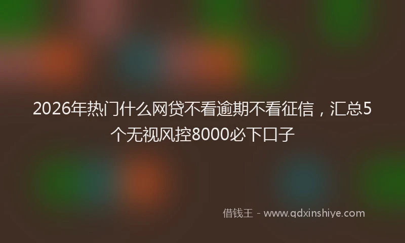 2026年热门什么网贷不看逾期不看征信，汇总5个无视风控8000必下口子