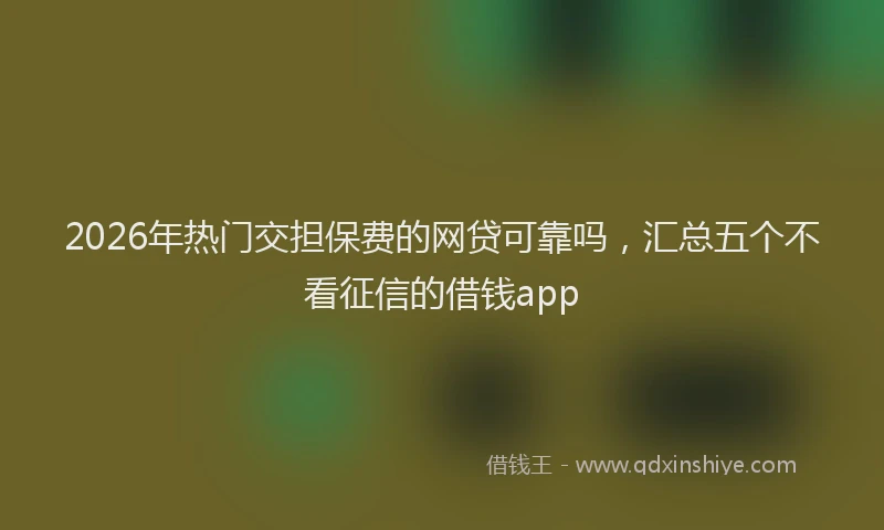 2026年热门交担保费的网贷可靠吗，汇总五个不看征信的借钱app