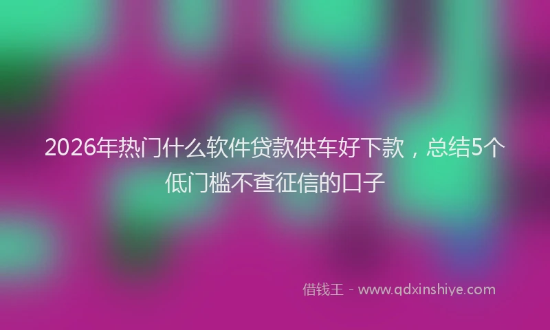 2026年热门什么软件贷款供车好下款，总结5个低门槛不查征信的口子