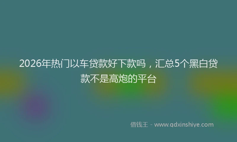 2026年热门以车贷款好下款吗，汇总5个黑白贷款不是高炮的平台