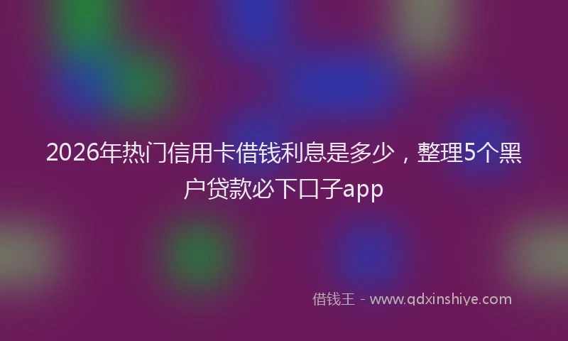 2026年热门信用卡借钱利息是多少，整理5个黑户贷款必下口子app