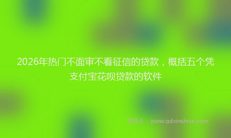 2026年热门不面审不看征信的贷款，概括五个凭支付宝花呗贷款的软件
