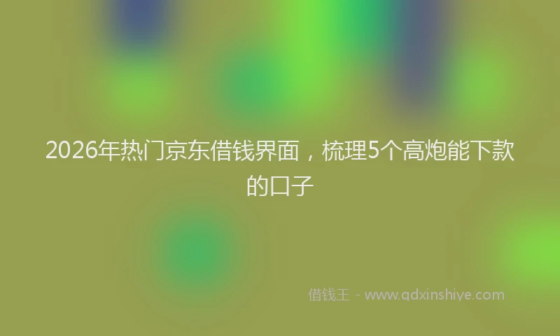 2026年热门京东借钱界面，梳理5个高炮能下款的口子
