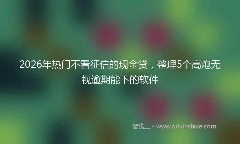 2026年热门不看征信的现金贷，整理5个高炮无视逾期能下的软件