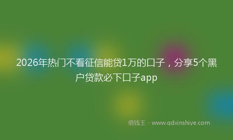 2026年热门不看征信能贷1万的口子，分享5个黑户贷款必下口子app