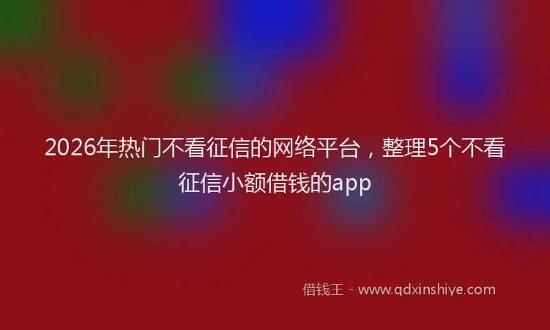 2026年热门不看征信的网络平台，整理5个不看征信小额借钱的app
